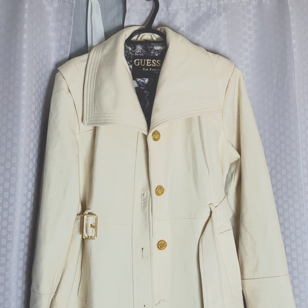 Guess Jacket, creme white with detailing inside, size XXL
